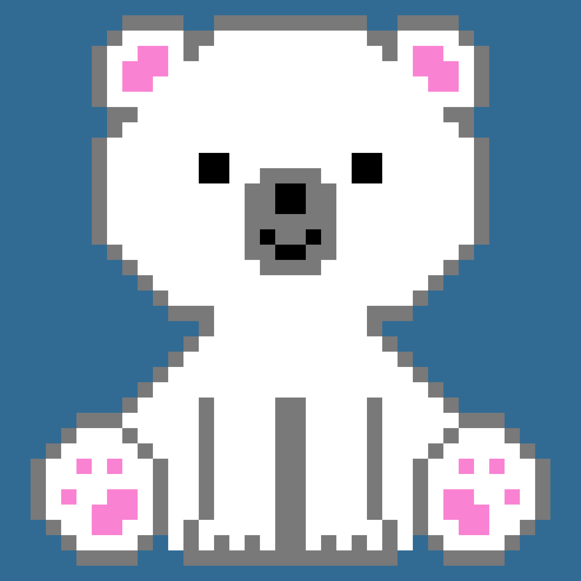 C2C kvačkarski vzorec – Beli medvedek (38 × 38)