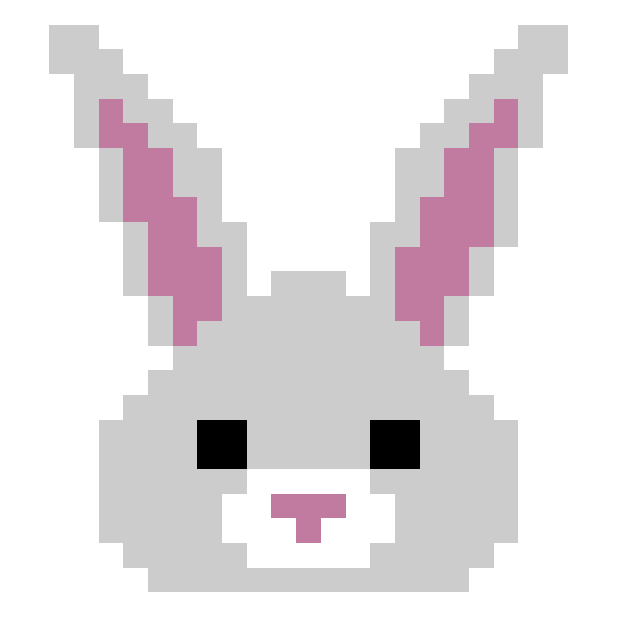 Zajček - Stitch Fiddle (1) C2C kvačkarski vzorec – Zajček (25 × 25) - slika 1